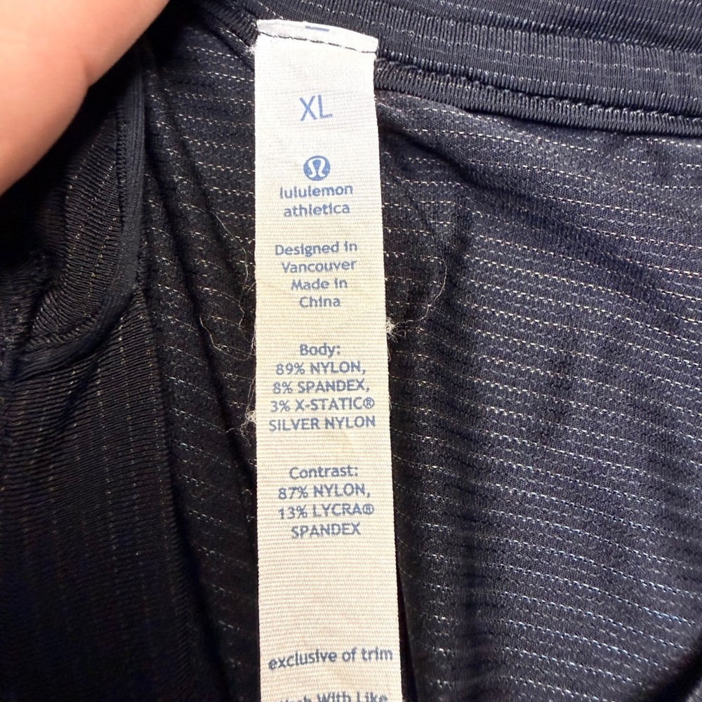 Lululemon Metal Vent Tech Shirt Mens XL Black Topo Graphic Short Sleeve Training - Picture 3 of 7